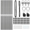 vidaXL - Hekpalen - 13 - stuks - Grijs - Ø32 - mm - 200 - cm - Gegalvaniseerd - Staal