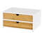 SoBuy 2-Laags Opberglade - Organizer voor Koffiecapsules en Theezakjes - Bamboe en MDF - 30 x 20 x 14 cm