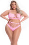 Set van topje en high waist string roze Pink Lipstick - - Roze