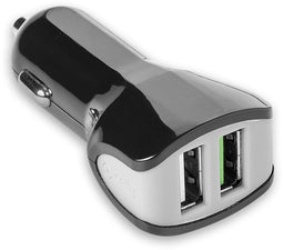 Turbo Autolader 3.4A met 2 USB poorten, Zwart - Celly