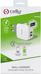 Turbo Lichtnetadapter 3.4A met 2 USB poorten, Wit - Celly