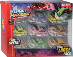 Turbo Racers Mini Rally Pull-backauto's, 9st.
