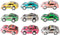 Turbo Racers Mini Rally Pull-backauto's, 9st.