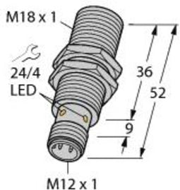 Turck Inductieve sensor Vlak PNP, NO BI5-M18-AP6X-H1141