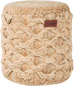 TURKAN - Poef - Beige - Jute