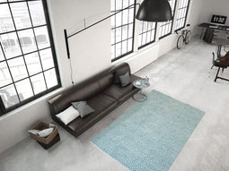 Turquoise vloerkleed - 120x170 cm - Symmetrisch patroon Geruit - Modern