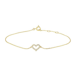 Marie Celeste - Armband - Hart zirkonia 16,5 - 18,5 cm - Goud