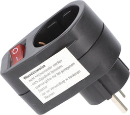 Tussenschakelaar 1x beveiligingscontact zwart