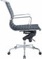 Feel Home - Lage design bureaustoel - Echt leer - Donkerblauw
