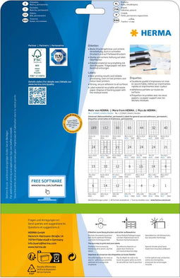 Herma 5056 - Etiketten A4 96.5x42.3mm - Zelfklevend premium wit - CO2 neutraal geproduceerd