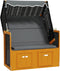 vidaXL - Strandstoel - met - luifel - poly - rattan - en - hout - zwart - en - antraciet