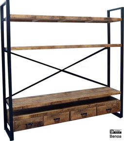 TV-kast Britt mangohout 4 lades 180 cm - Naturel