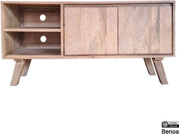 TV-meubel Bibi mangohout 120 cm - lichtbruin