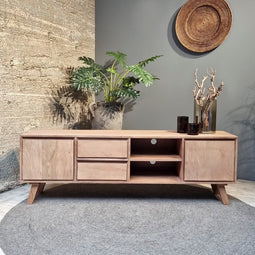 TV-meubel Bibi mangohout 180 cm - lichtbruin