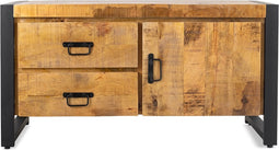 TV-Meubel Britt new mangohout metaal 106 cm - naturel | Meubelplaats