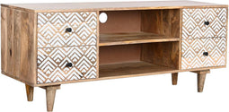 Tv-meubel DKD Home Decor 135 x 40 x 55 cm Natuurlijk Wit Mangohout