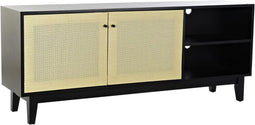 Tv-meubel DKD Home Decor Zwart Spar Rotan (160 x 65 x 38 cm)