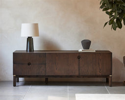 Tv-Meubel Donkerbruin Eikenhout - 160x46x55cm - Arun - Giga Living