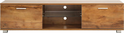 TV meubel - dressoir - led verlichting - 140 cm breed - bruin houtstructuur