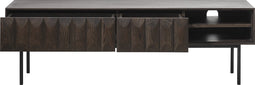 Tv-meubel Eikenhout Donkerbruin - 160cm - 2 Deurs - Kast Latina - Giga Living