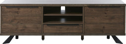 Tv-meubel Eikenhout Donkerbruin - 170cm - 3-Deurs - Kast Arno - Giga Living