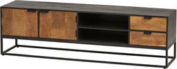 TV-meubel Genovese 180 cm Mangohout - Naturel/Zwart