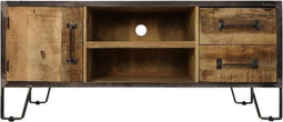 TV meubel Hayward - 130x40x55 - naturel/donkergrijs - mangohout/ijzer