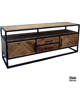 TV-Meubel Jax visgraat mangohout 150 cm - naturel