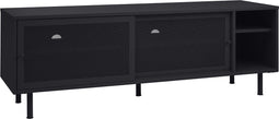 Tv-Meubel Metaal Zwart - Schuifdeuren - 6-Vakken - 45x160x55cm - Veep - Giga Living