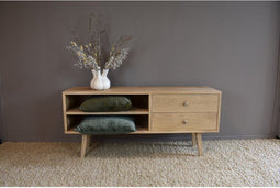 Tv-meubel Mila massief eiken 130 cm - Naturel | BY-OLAF