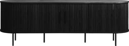 Tv-meubel Zwart Eiken Fineer - Schuifdeuren - 180x45x55,6cm