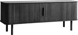 Tv-Meubel Zwart Eikenhout - Schuifdeuren - 160x40x55,6cm - Cavo - Giga Living
