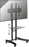 TV standaard - verrijdbaar - hoogte instelbaar - zwart