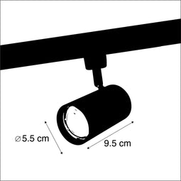 QAZQA Jeana - Modern Railspot 1-fase - GU10 geschikt voor LED - Zwart