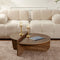 Dimehouse Orin - Salontafel Rond 85 cm - 100% Melamine - Naturel Walnoot