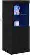 vidaXL - Sideboard - met - LED-lampen - Zwart - Eiken - 41x37x100 - cm