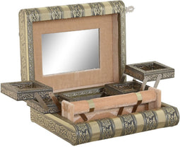 Items Sieradenkistje Emirates - 22 x 19 x 8 cm - Champagne goud - Juwelenkistje met deksel - sorteer vakjes - Luxe opbergdoos