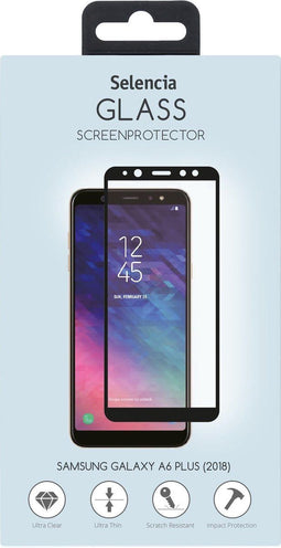 Selencia Samsung Galaxy A6+ (2018) - Gehard Glas Screenprotector - 9H krasbestendig