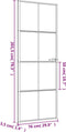 vidaXL - Binnendeur - smal - 76x201,5 - cm - gehard - glas - en - aluminium - zwart