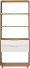 Boekenkast Eikenhout Naturel - 2 Laden - 6 Vakken - Kast Amalfi - Giga Living