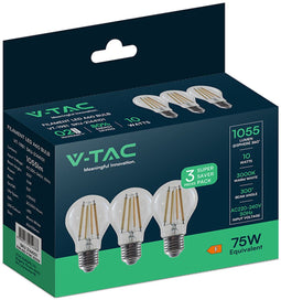 V-TAC VT-1981 - LED-gloeidraadlamp 10W A60 - E27 fitting - Warm wit