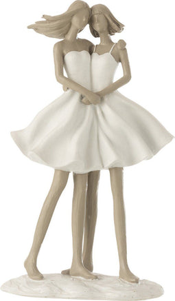 J-Line Vriendinnen Poly Wit/Taupe