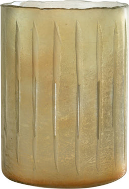 J-Line windlicht Strepen - glas - geel - large