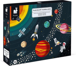 Janod - Educatieve Puzzel - Zonnestelsel 100 stukjes met leerboekje - 70 x 49 cm