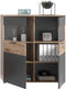 Furnilux Mason - Vitrinekast - Deels open - Eiken - 37x110x122cm