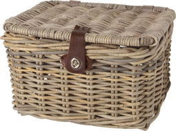 Fastrider Sera - Fietsmand - Handgemaakt Rotan met Deksel 17L - Beige