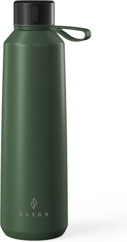 Burga Waterfles - Drinkfles - Dubbelwandig geïsoleerd RVS - Krasbestendig - Lekvrij - Khaki