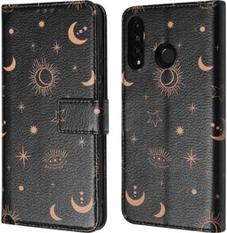 iMoshion Hoesje Geschikt voor Huawei P30 Lite Hoesje Met Pasjeshouder - iMoshion Design Bookcase smartphone - Zwart / Sky Black