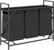 vidaXL - Wasmand - 3 - vakken - met - plank - zwart - eikenkleurig