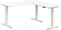 Elektrisch verstelbare zit-sta hoek opstelling Teez breed 180CM diep 160CM bladkleur Ahorn framekleur Zwart (RAL9005) | NEN-EN527|TÜV Rheinland | Links